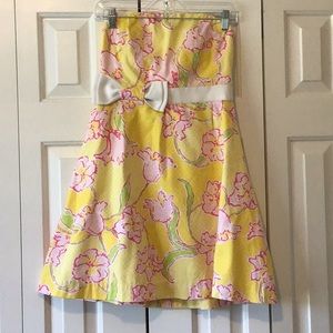Lilly Pulitzer strapless sundress size 4 with bow